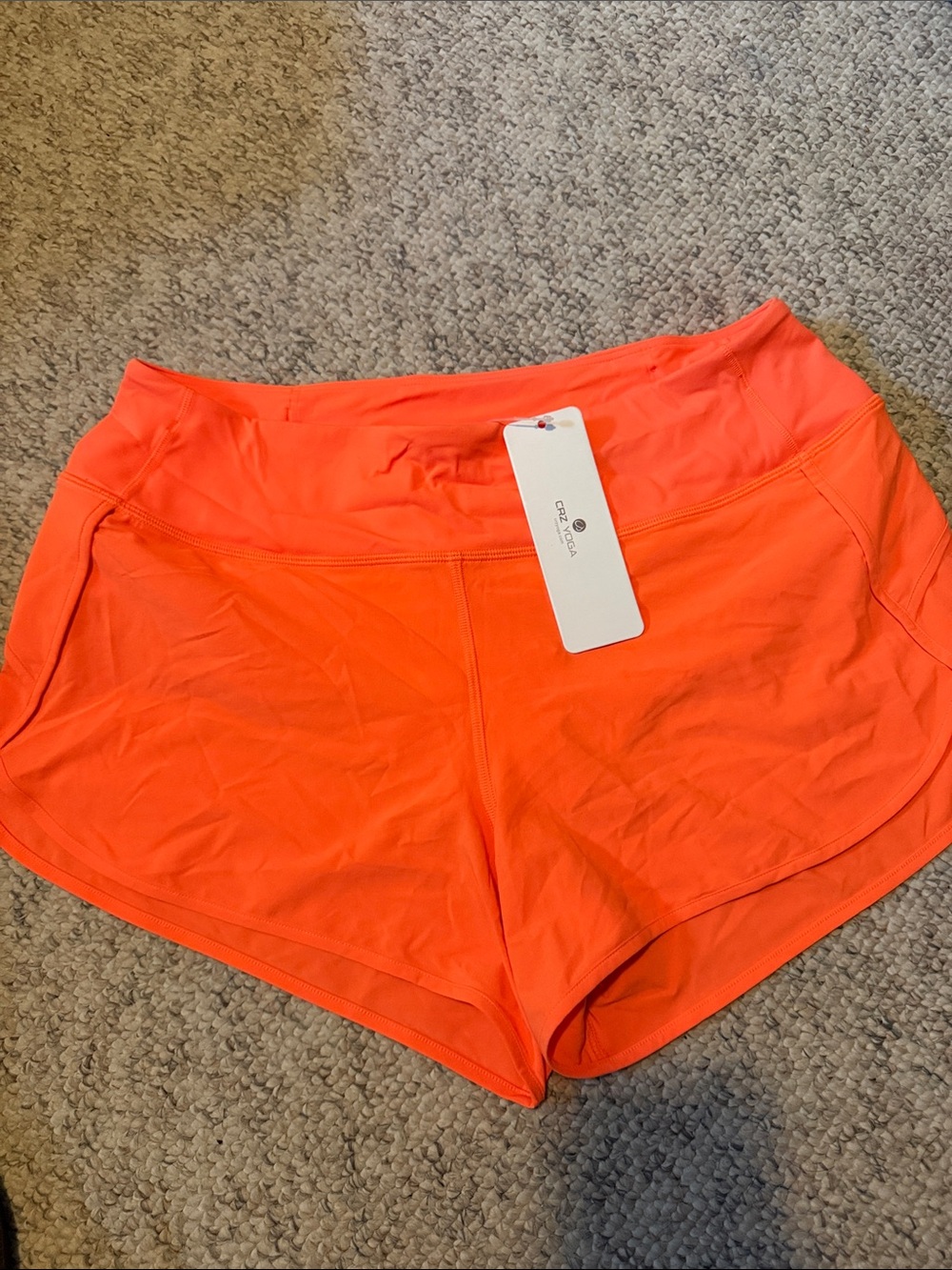 CRZ YOGA Neon Orange Women’s Athletic Shorts